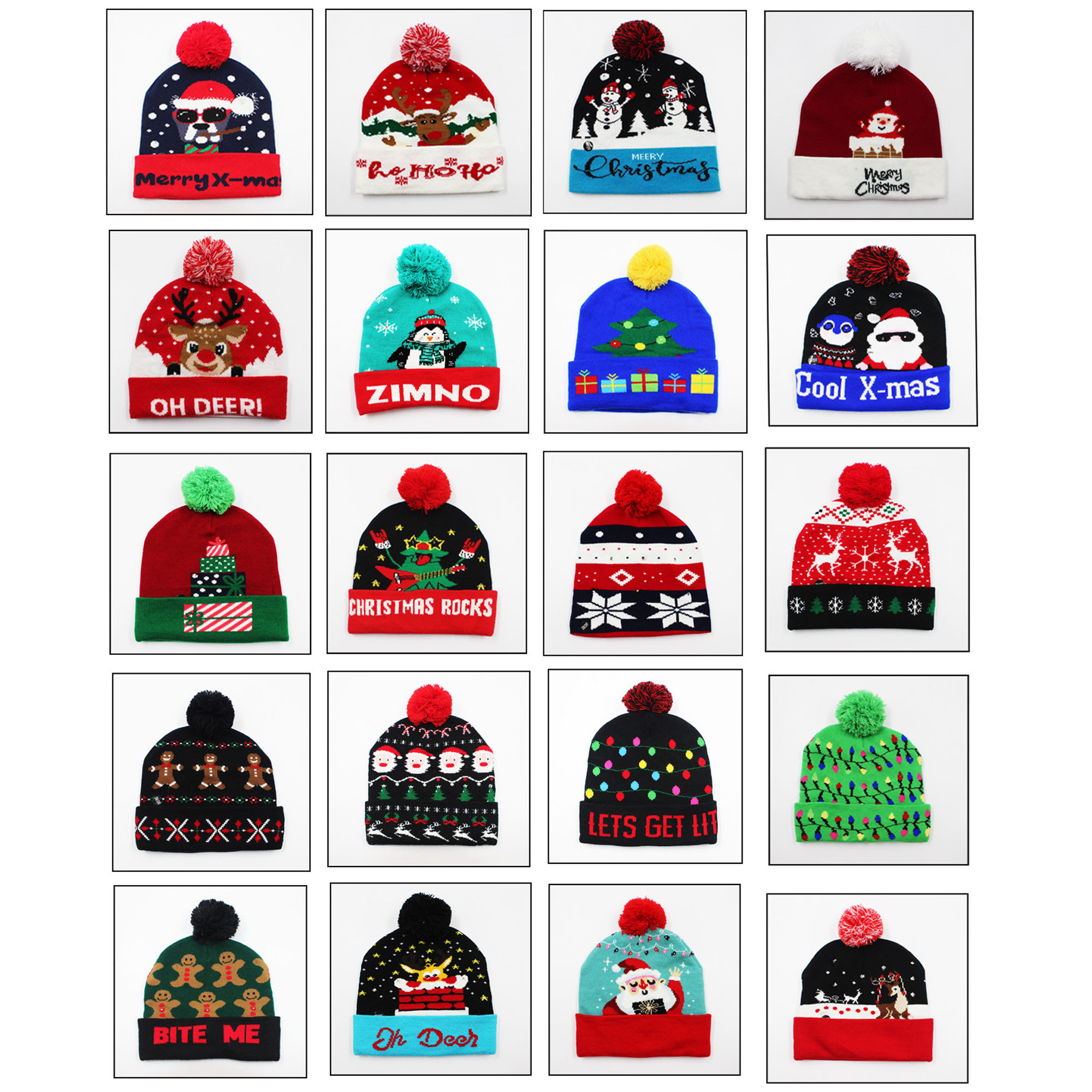 LED Christmas Beanie Light Up Knit Winter Hat 4