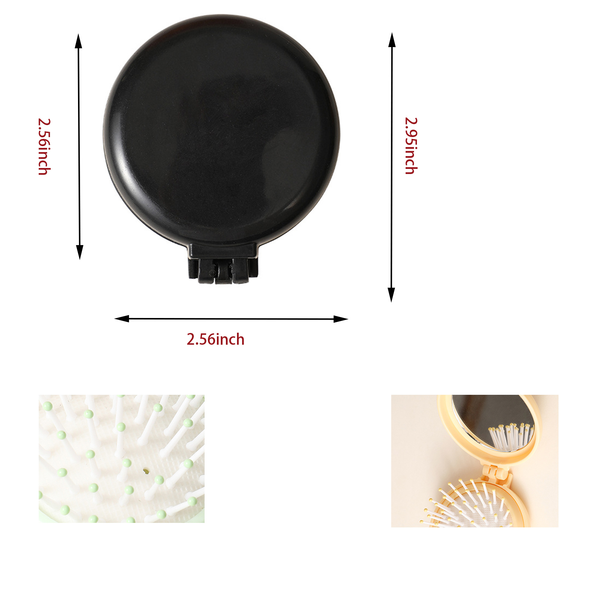 MOQ 50 Round Travel Pocket Comb with Mirror 3