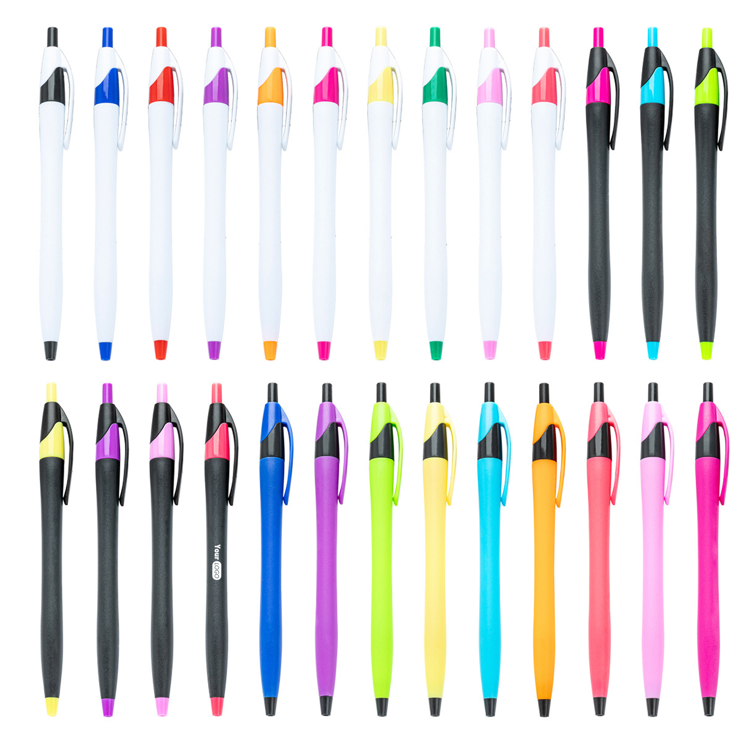 Plastic Matte Multi-Color Press Ballpoint Pen 8