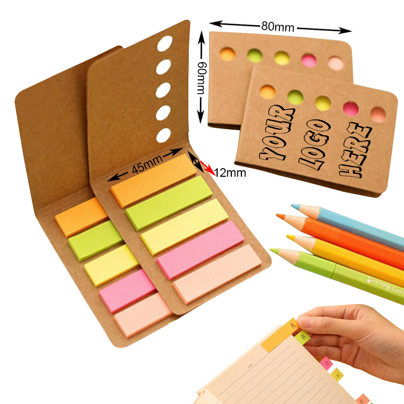 Mini 5-color Sticky Flag with Brown Paper Case