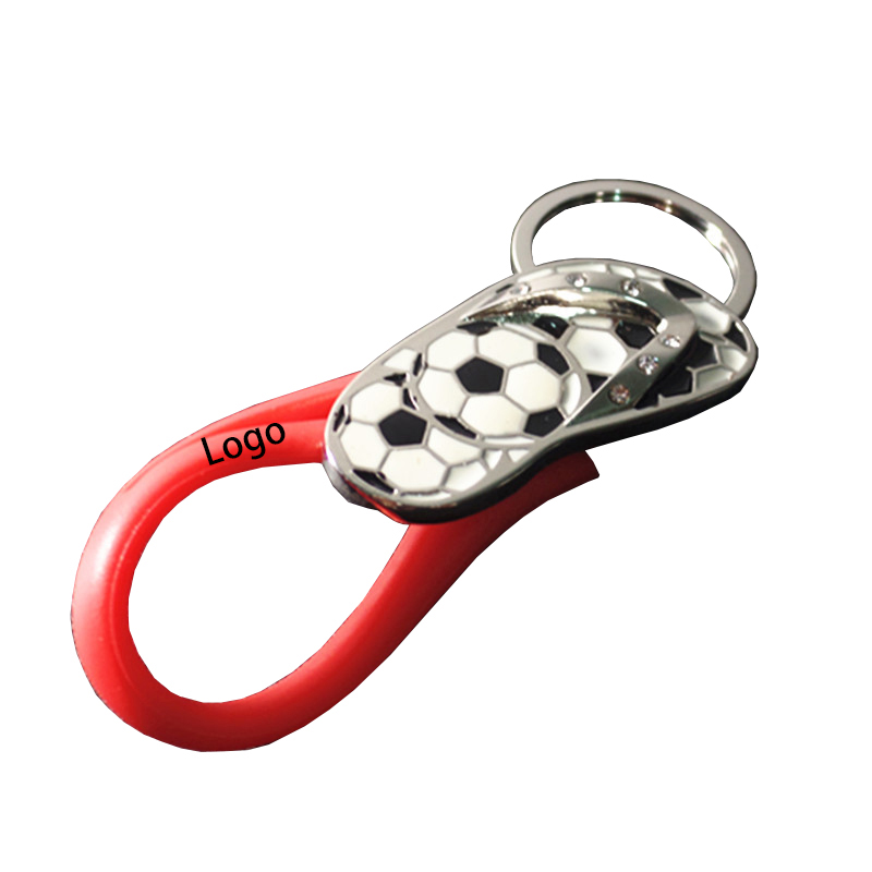 Creative Flip-flop Metal Key Ring with PVC Strap 2