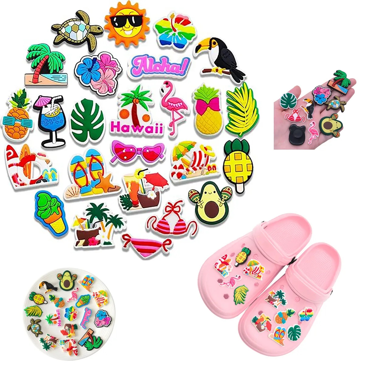 Summer Beach Shoe Charms for Crocs Clog Deco & Accessories 3