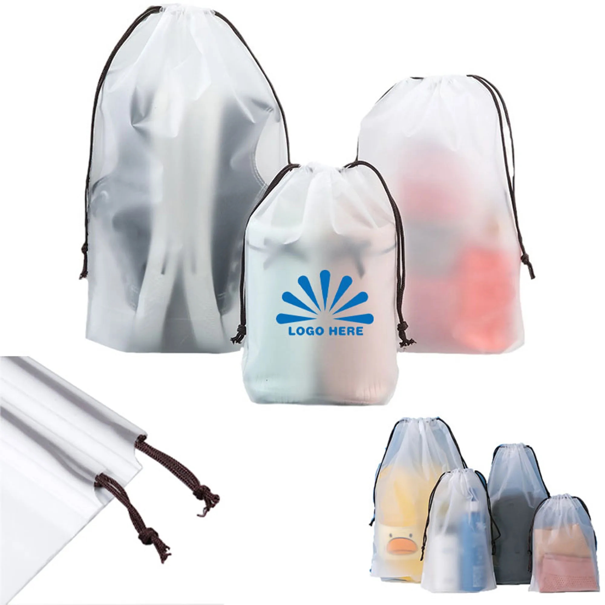 PE Translucent Drawstring Storage Bag