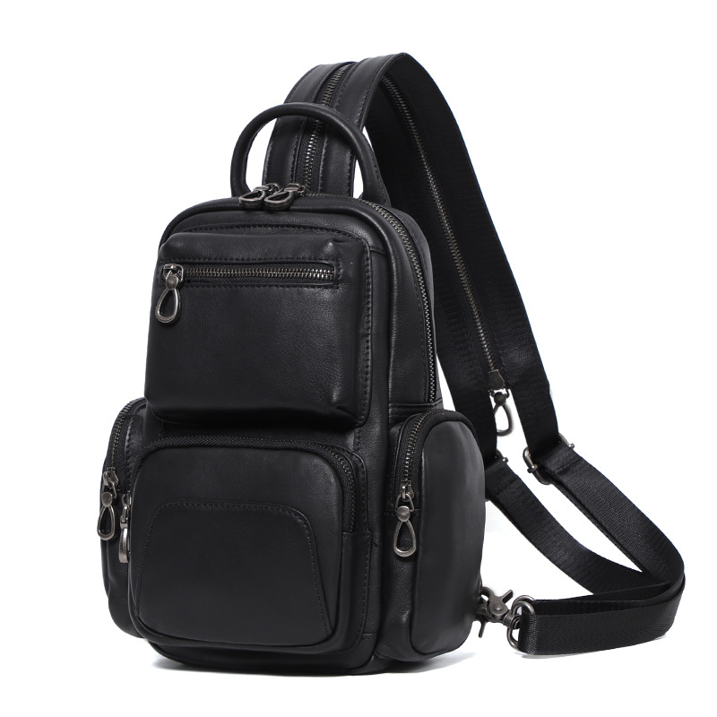 Leather Sling Bag Crossbody Motorcycle Pack 5