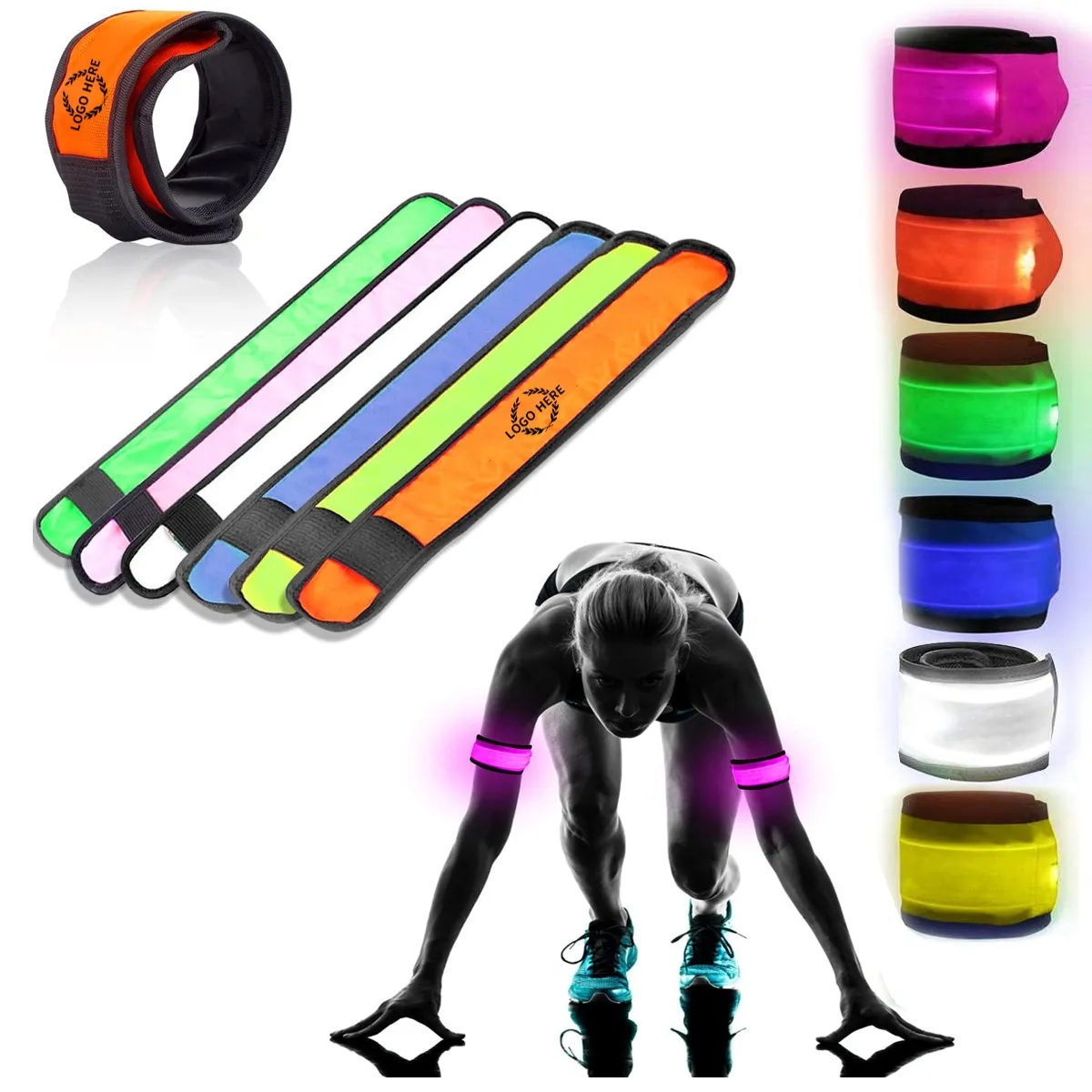 LED Light Up Band Slap Bracelets 2