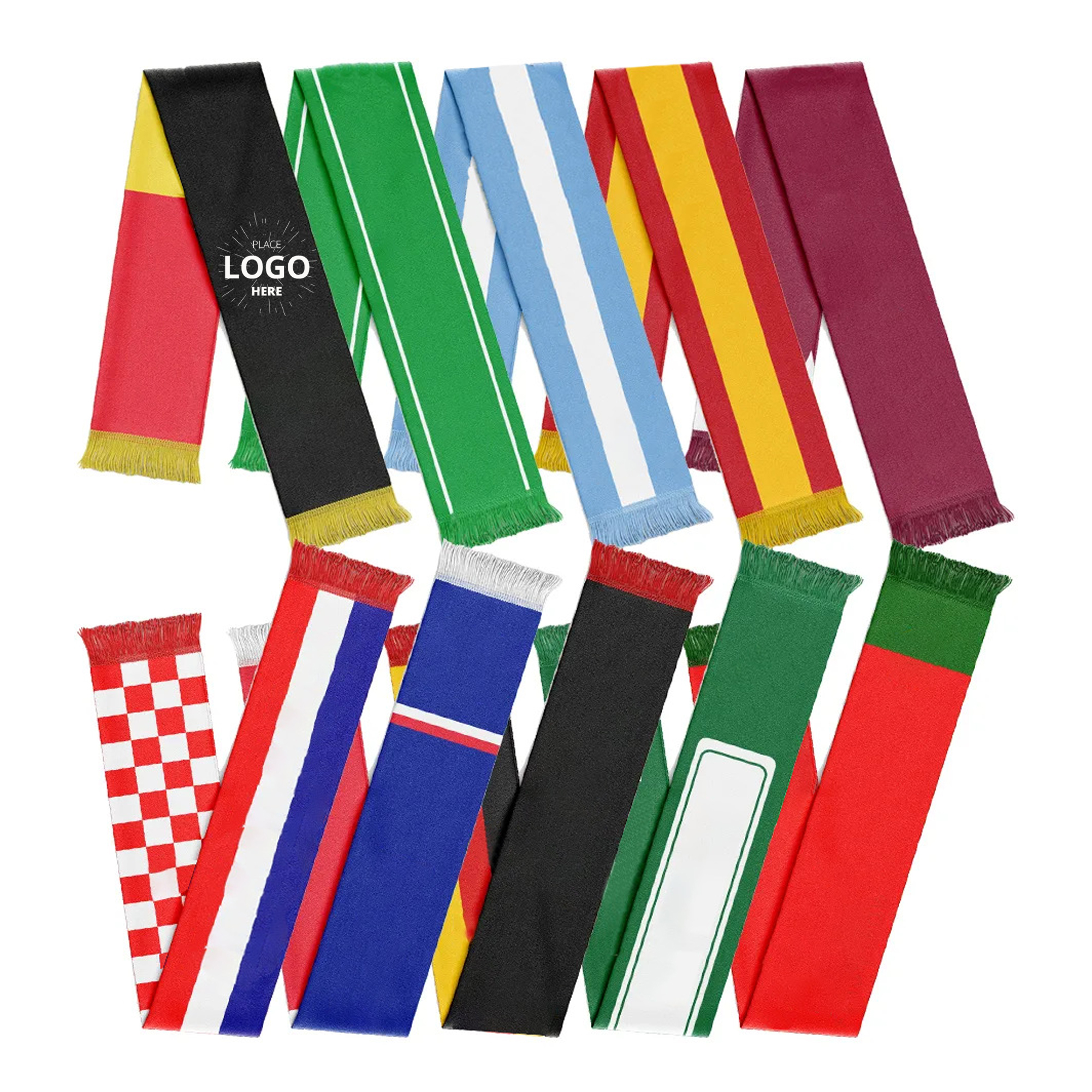 Polyester Sport Fan Scarf With Tassel 2