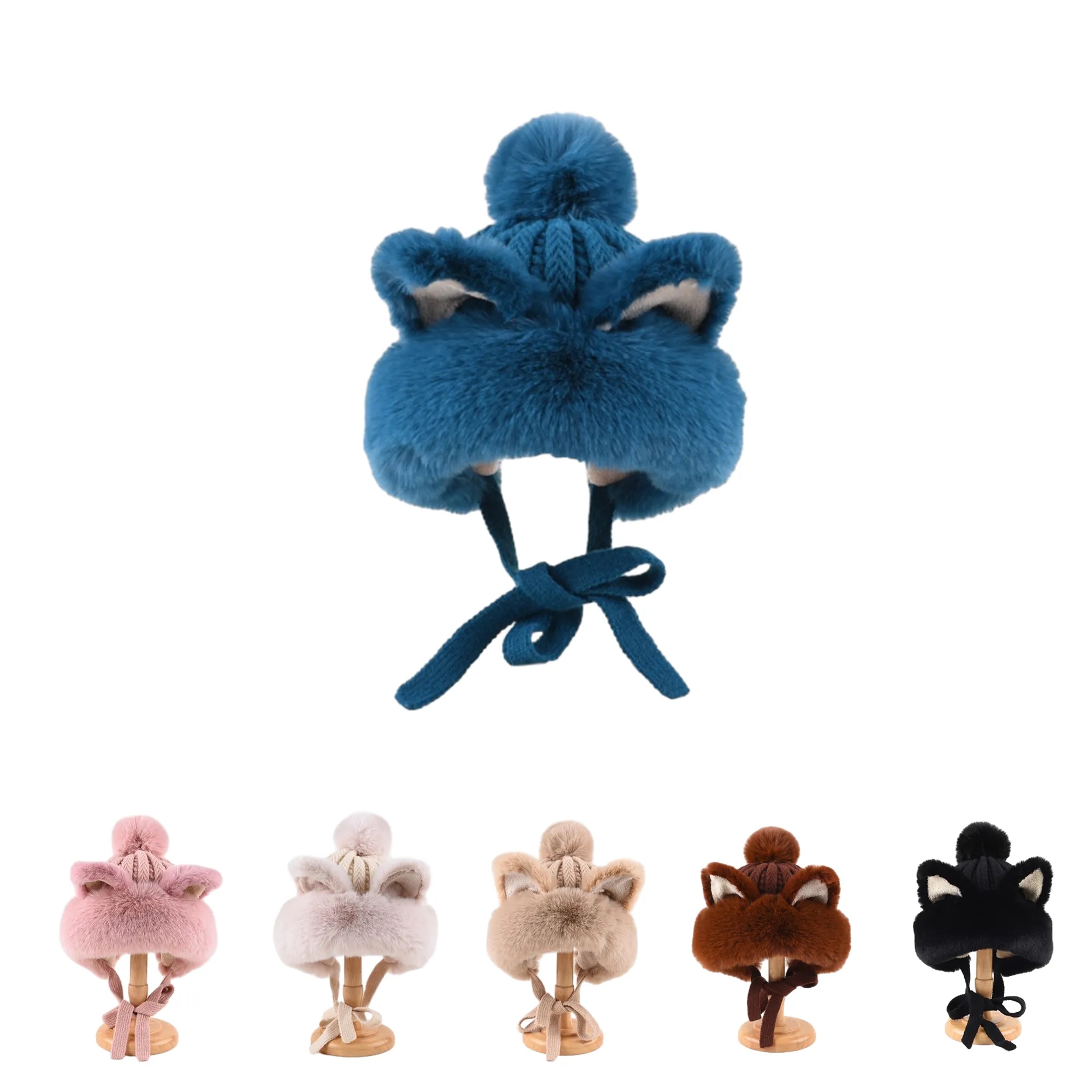 Cat Ear Style Winter Thick Warm Knitted Hat 4