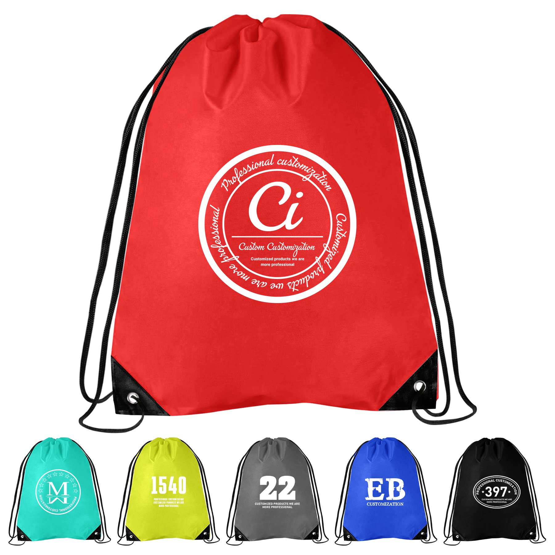 210D Polyester Drawstring Backpack 1