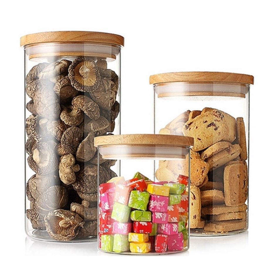 Glass Food Storage Jars Containers with Bamboo Lid 3