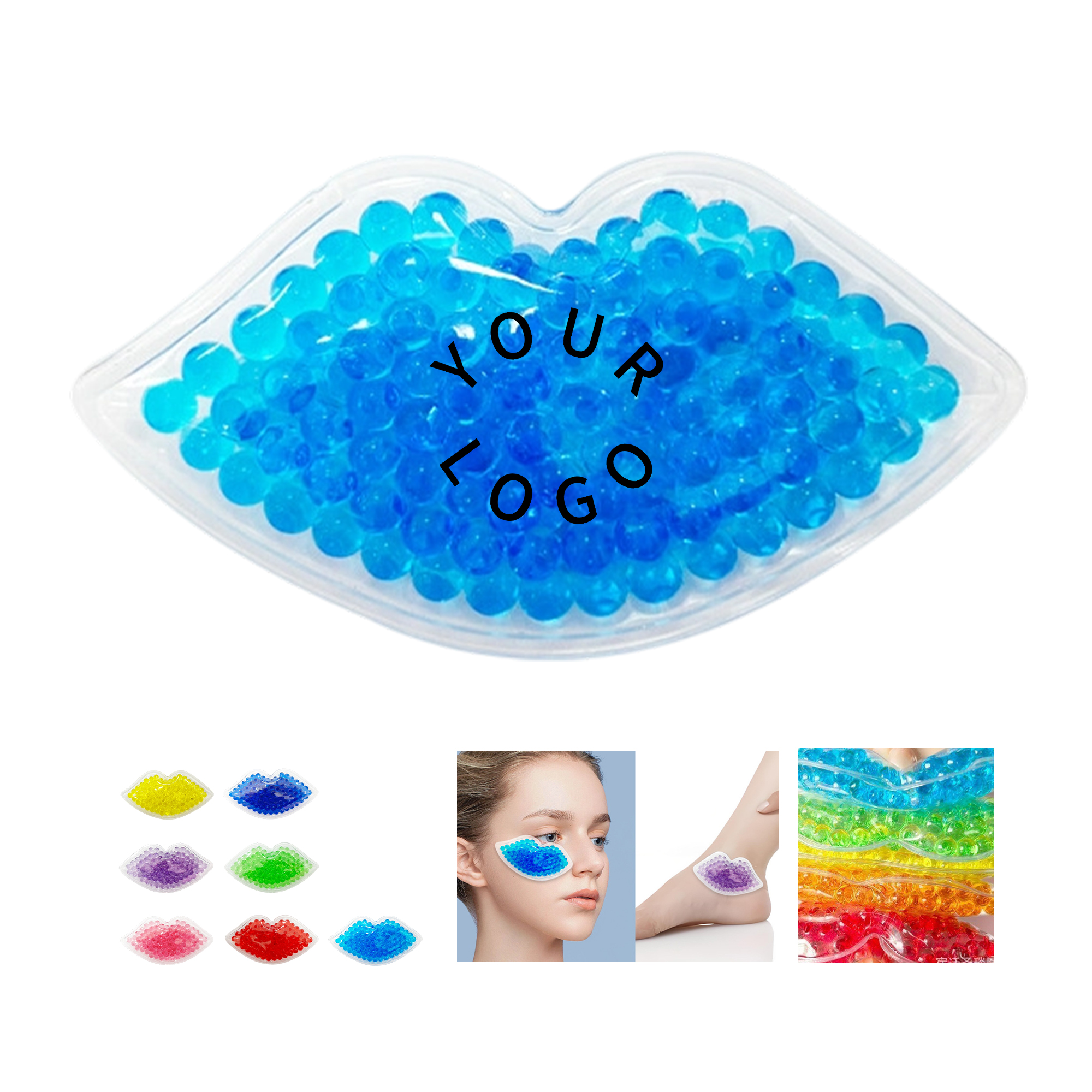 Reusable Gel Bead Hot Cold Pack Lips Shape Flexible Relief 5