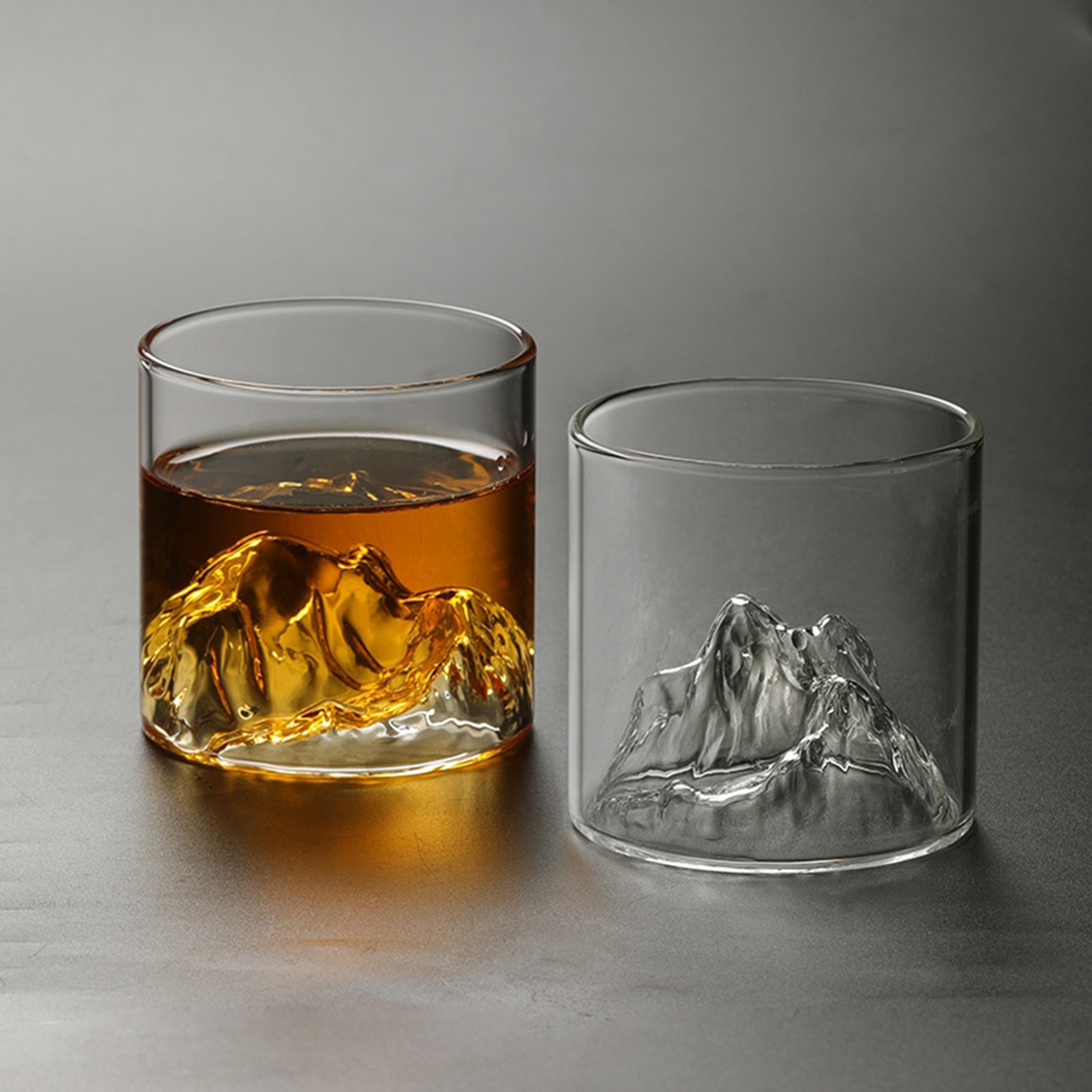 Clear Transparent Volcano Shape Whiskey Glass Cup 4