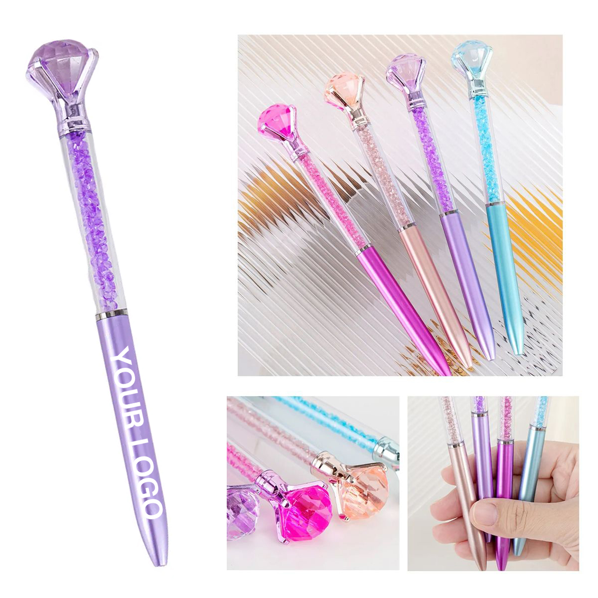 Diamond Retractable Ballpoint Pen with Twist Tip 2
