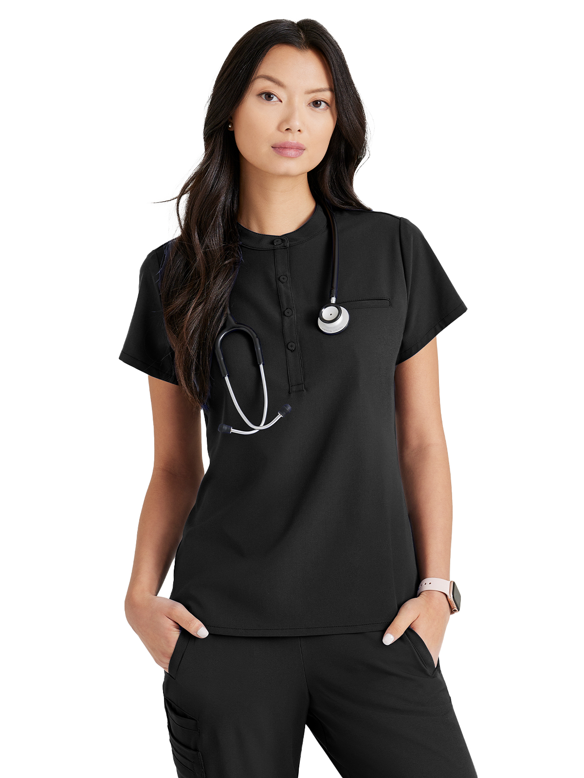 Barco Unify - Women's One-Pocket Henley Style Mission Scrub Top 9
