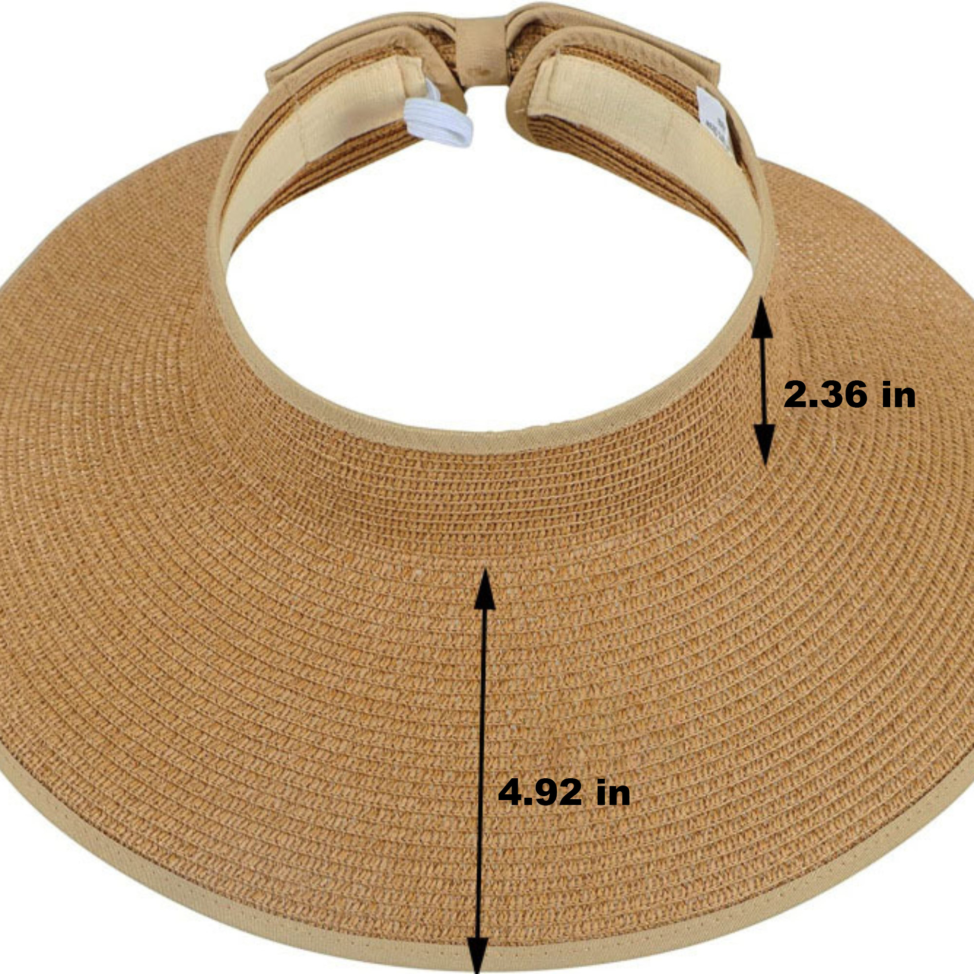 Woven Straw Rollable Visor Wide Brim UV - Blocking Hat 5