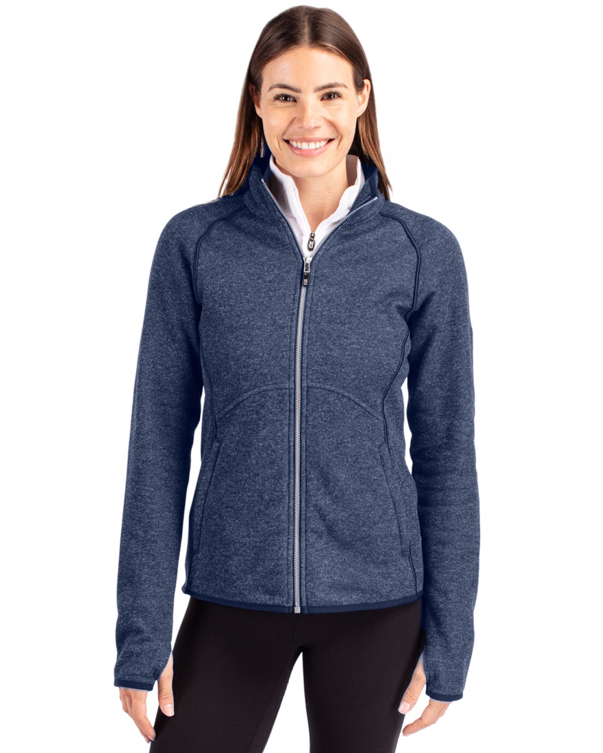 Cutter & Buck Mainsail Sweater-Knit Womens Full Zip Jacket 16