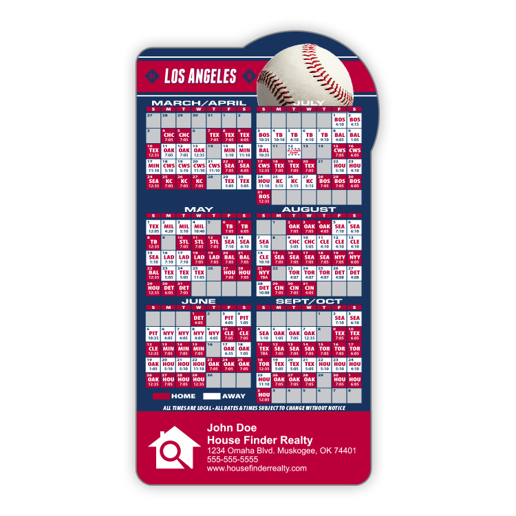 Magnet Sport Schedules - Baseball Shape (3.875x7.25) - 25 mil. 3