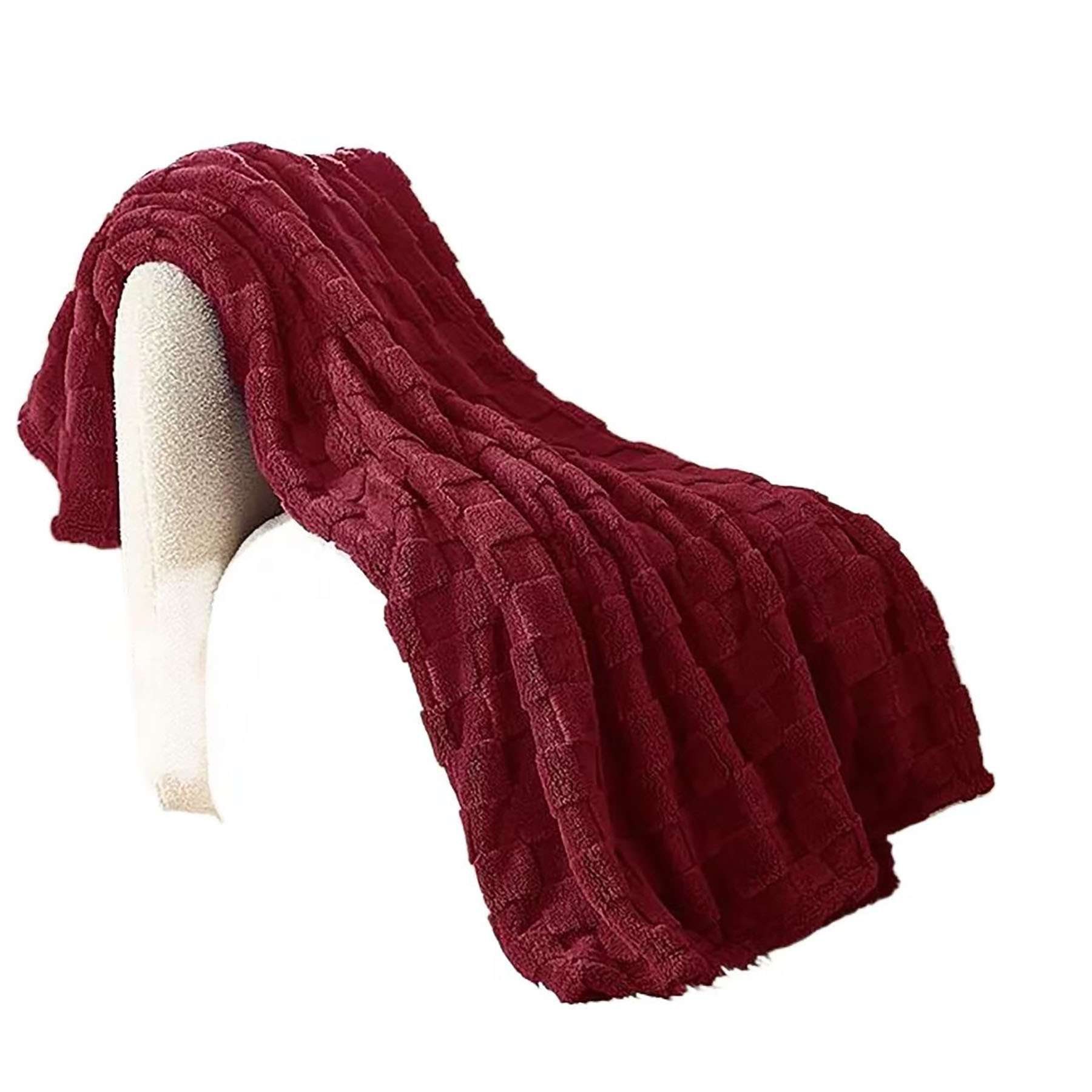 Checkered Fleece Throw Blanket 11