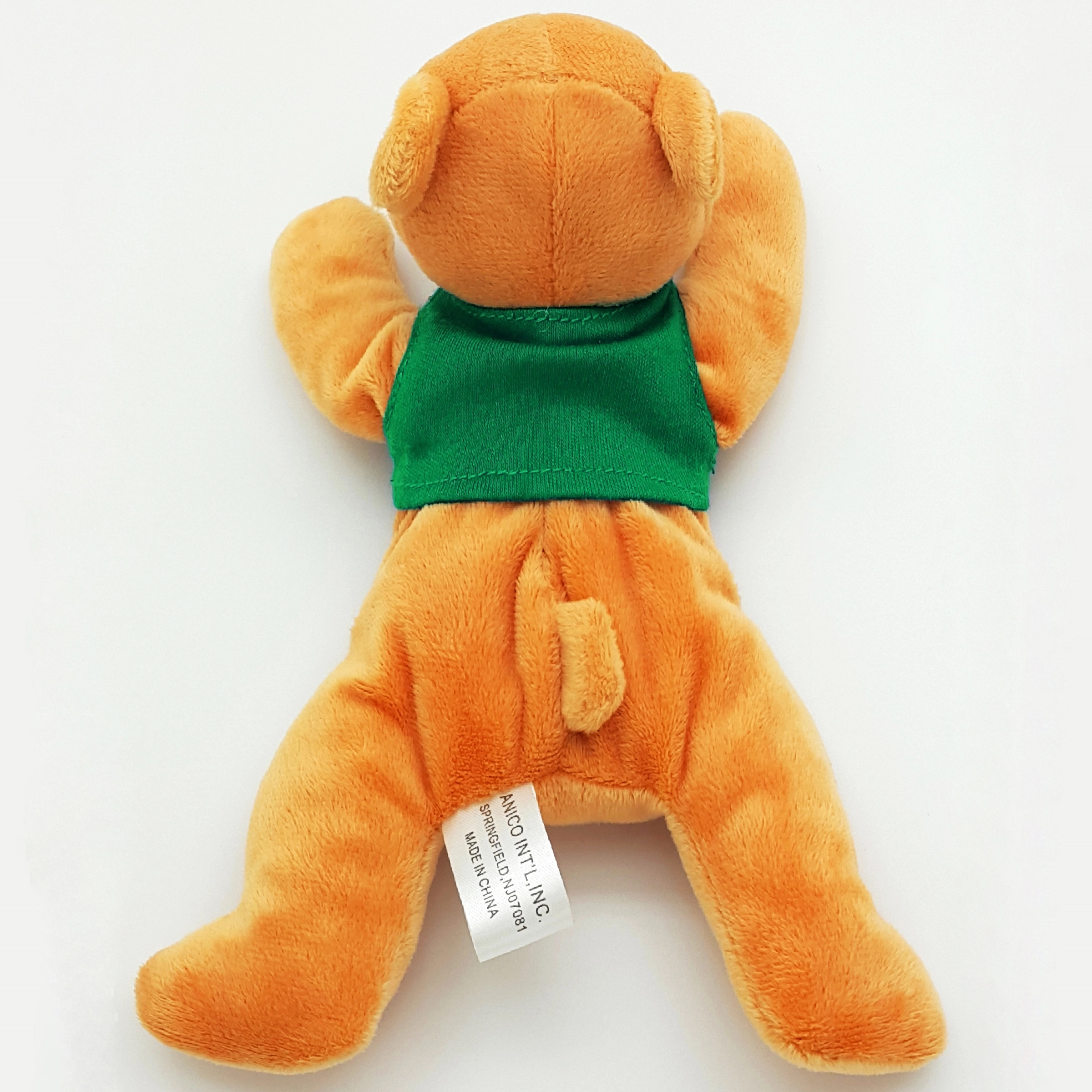 8" Laying Down Beanie Light Brown Bear 15
