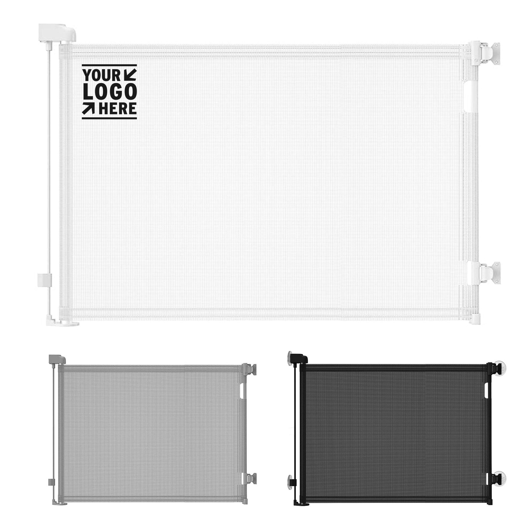 33"x55" Indoor Outdoor Retractable Child Baby Safety Mesh Dog Gate 1