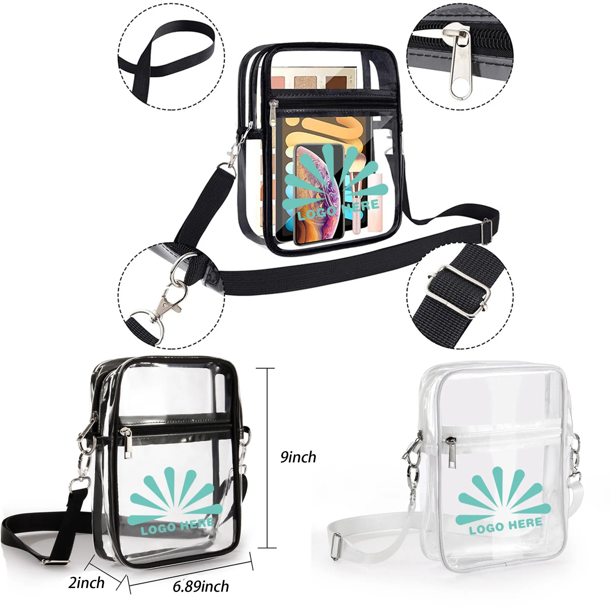 Clear PVC Crossbody Packet MOQ 50 PCS 2