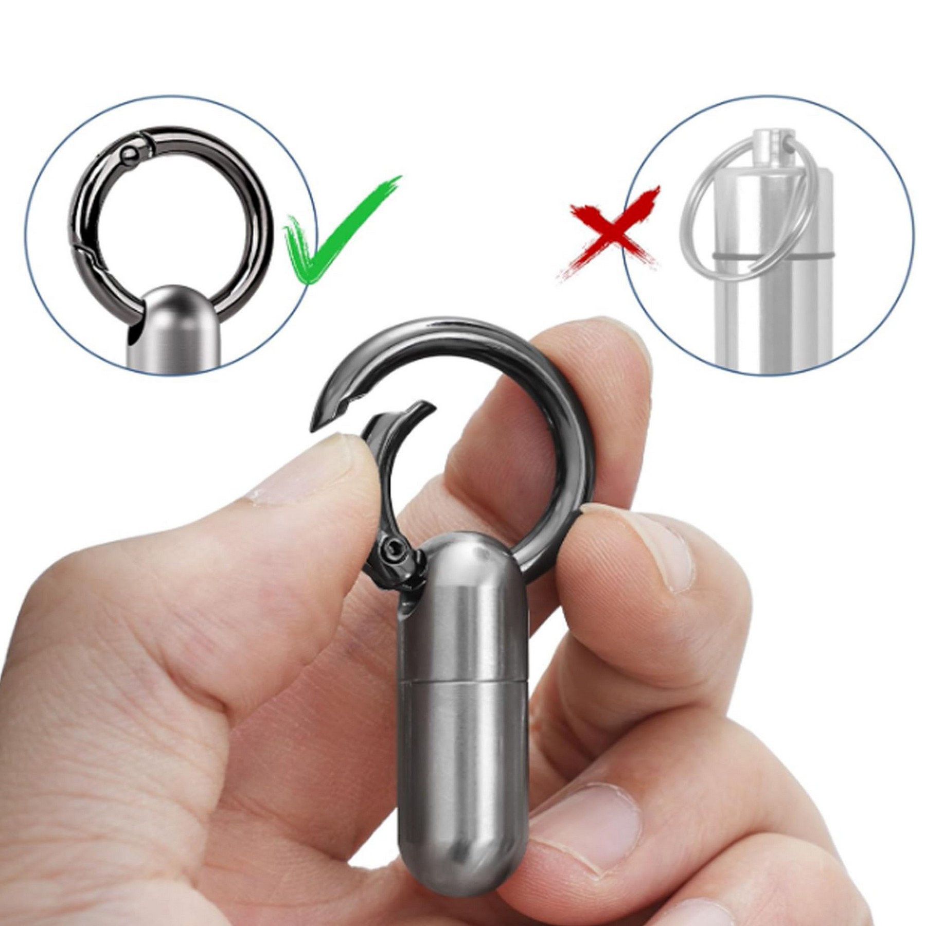 Titanium Keychain Small Waterproof Pill Box Container 1