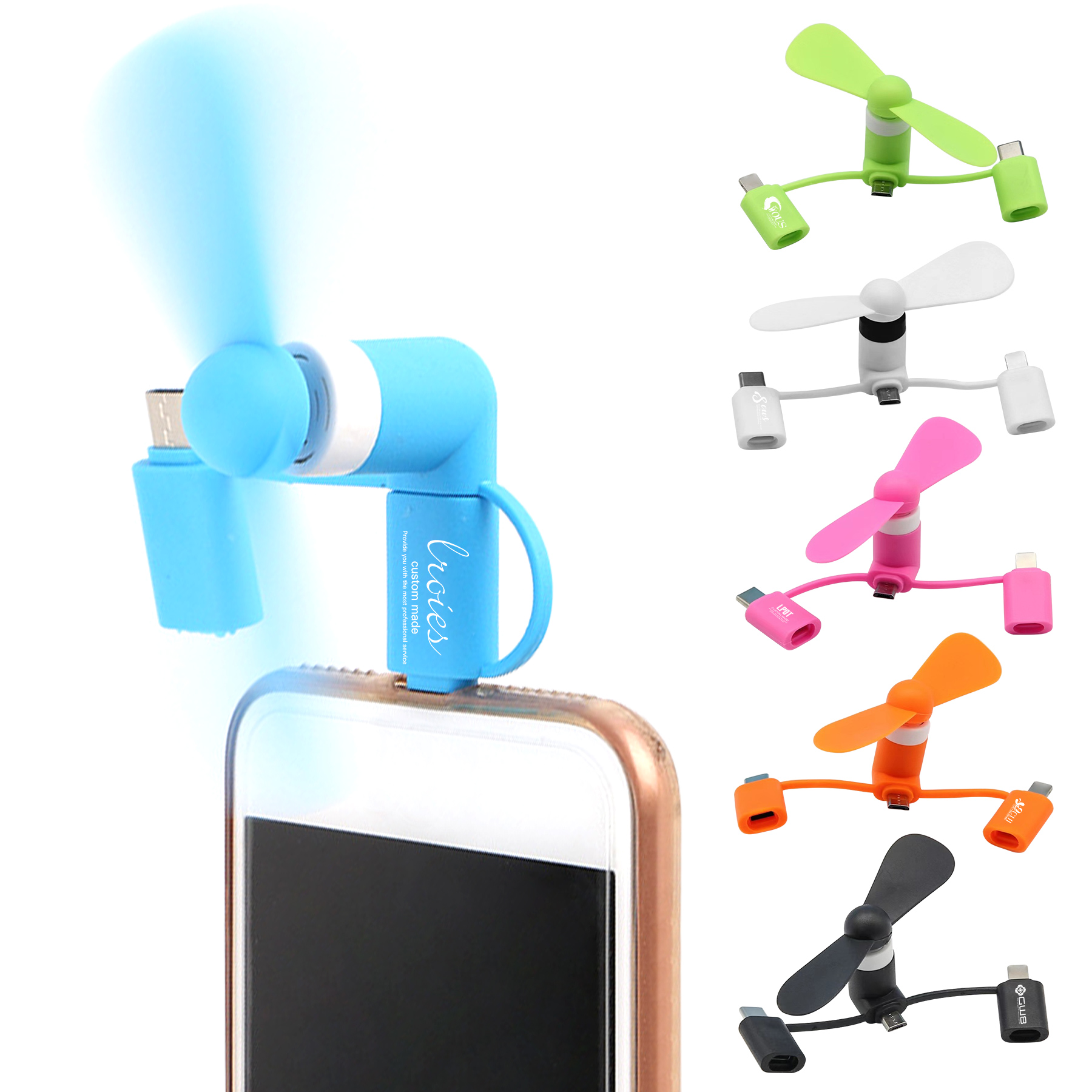 Mini USB 3 in 1 Portable Cell Smart Phone Fan 10