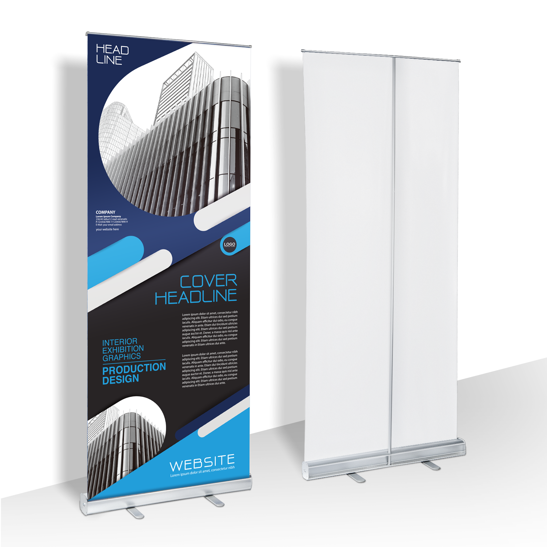 Premium 33.5" X 80" Retractable Aluminum Banner Stand 12