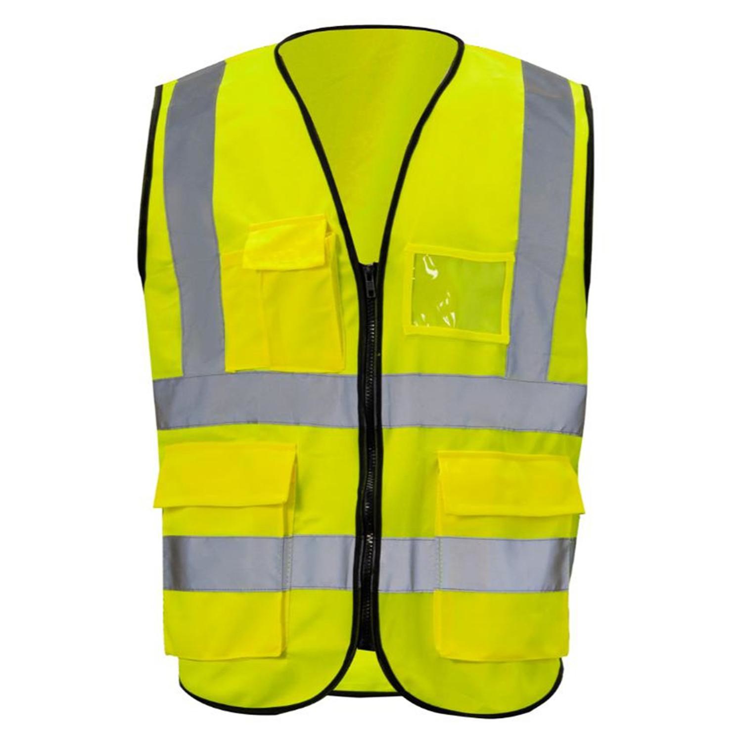 3.8oz. Knitted Class 2 Double Band Reflective Tape Safety Vest with 4 Pockets 2