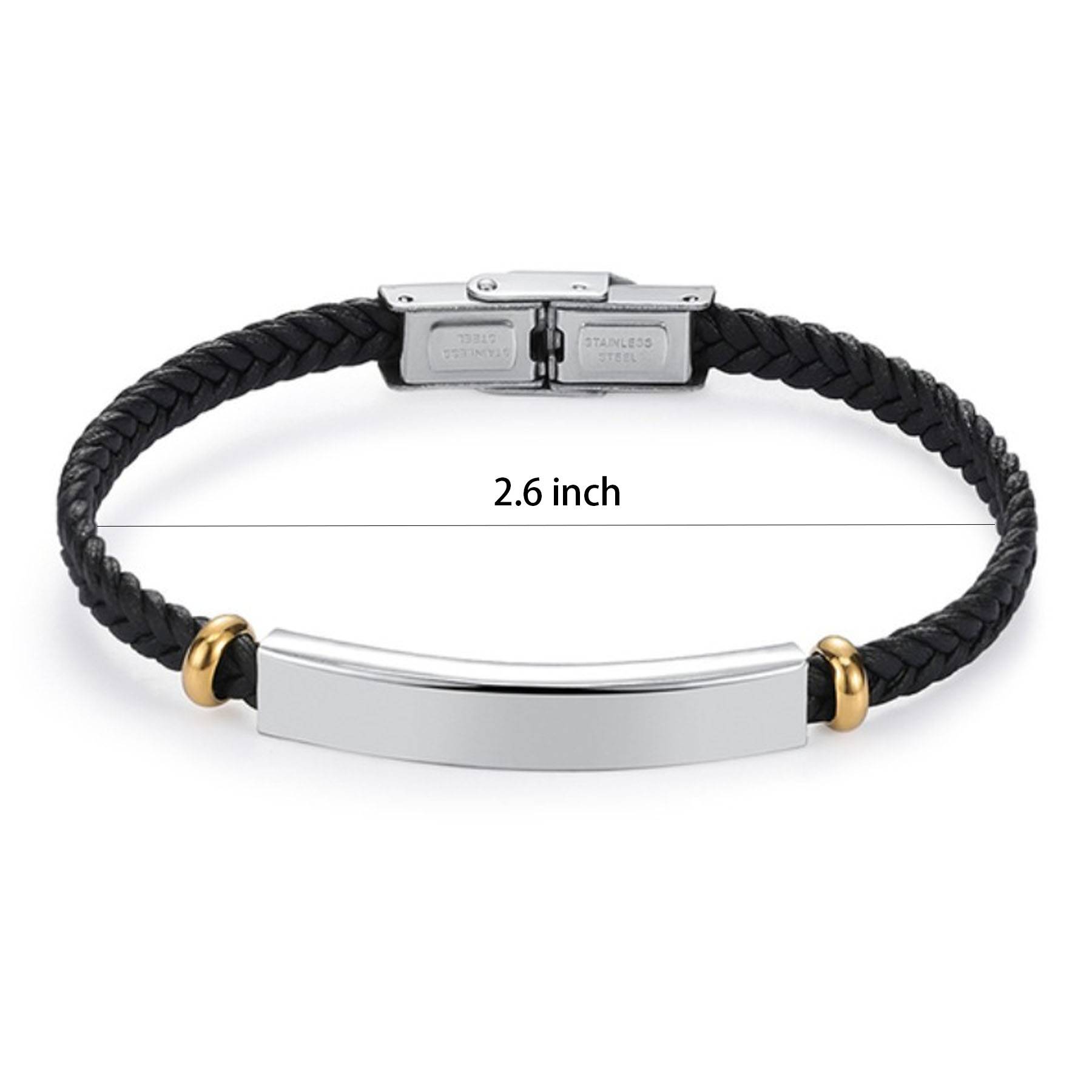 Personalized Custom Leather Rope Bracelet 3