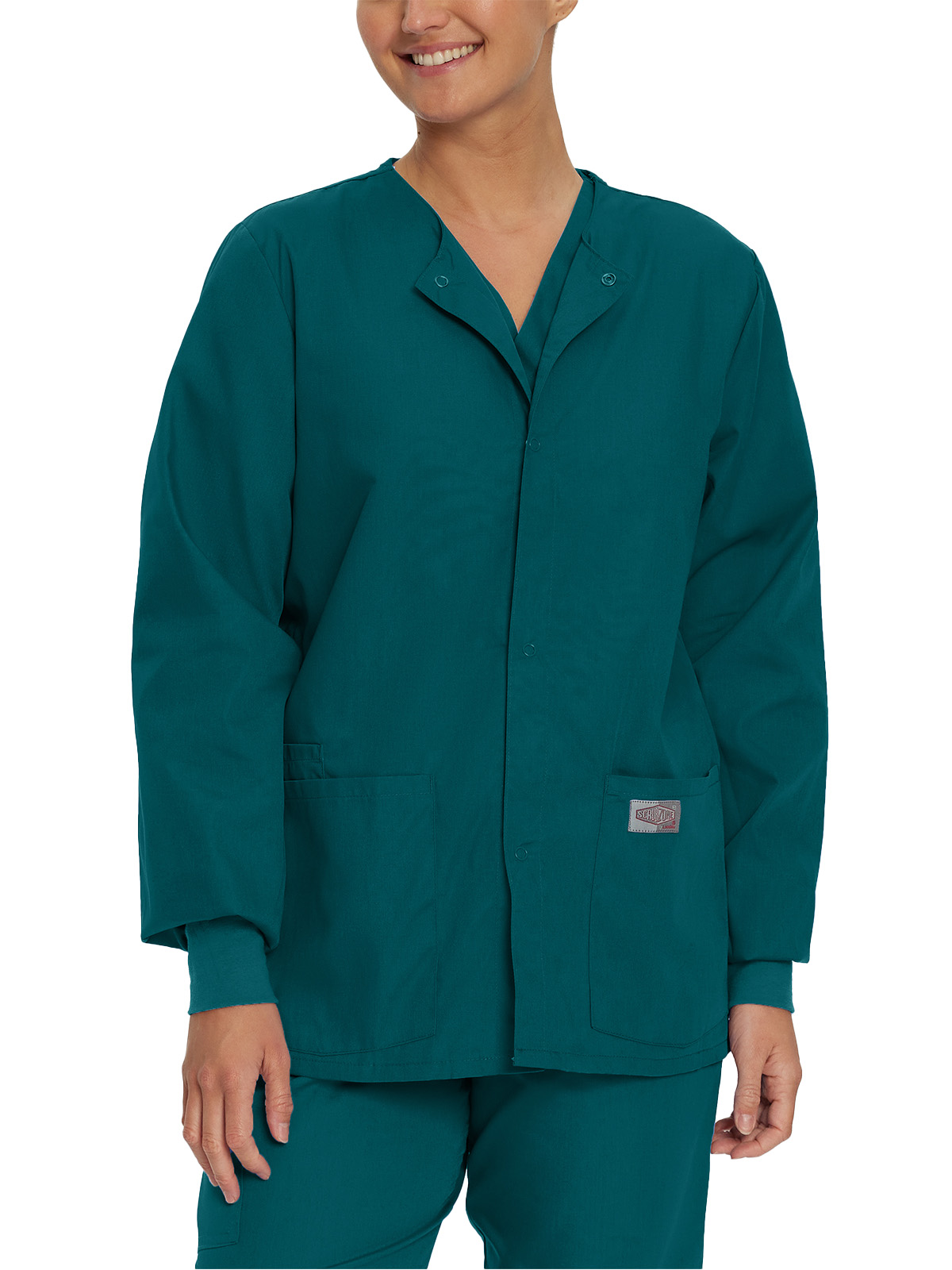 Landau - ScrubZone - Unisex Three-Pocket Snap-Front Warm-Up Jacket