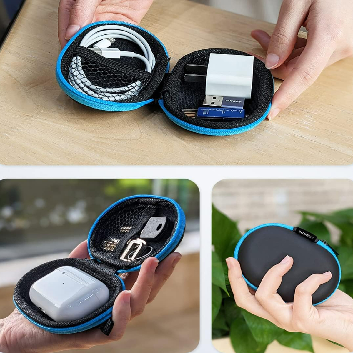 EVA Oval Earbud Cable Organizer Case 5