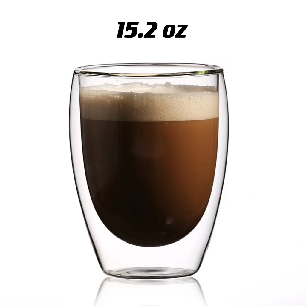 15.2 oz Glass Coffee Milk Tea Cups 4