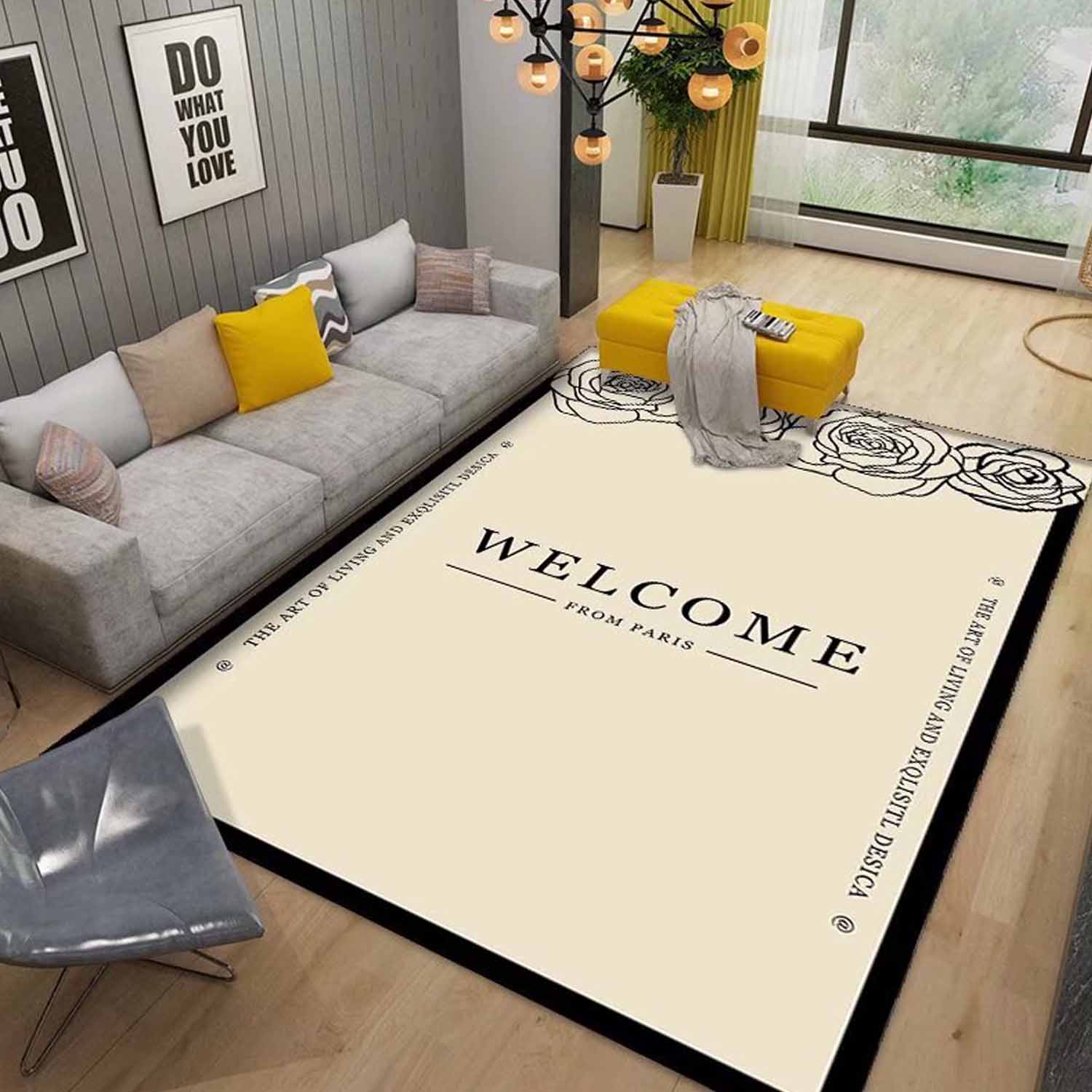 Living room sofa coffee table carpet 6