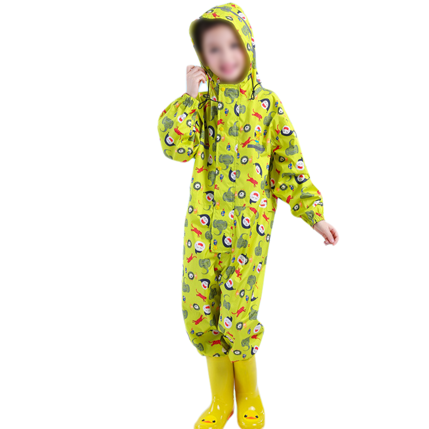 Kids Waterproof Polyester One-piece Rain Suit 6