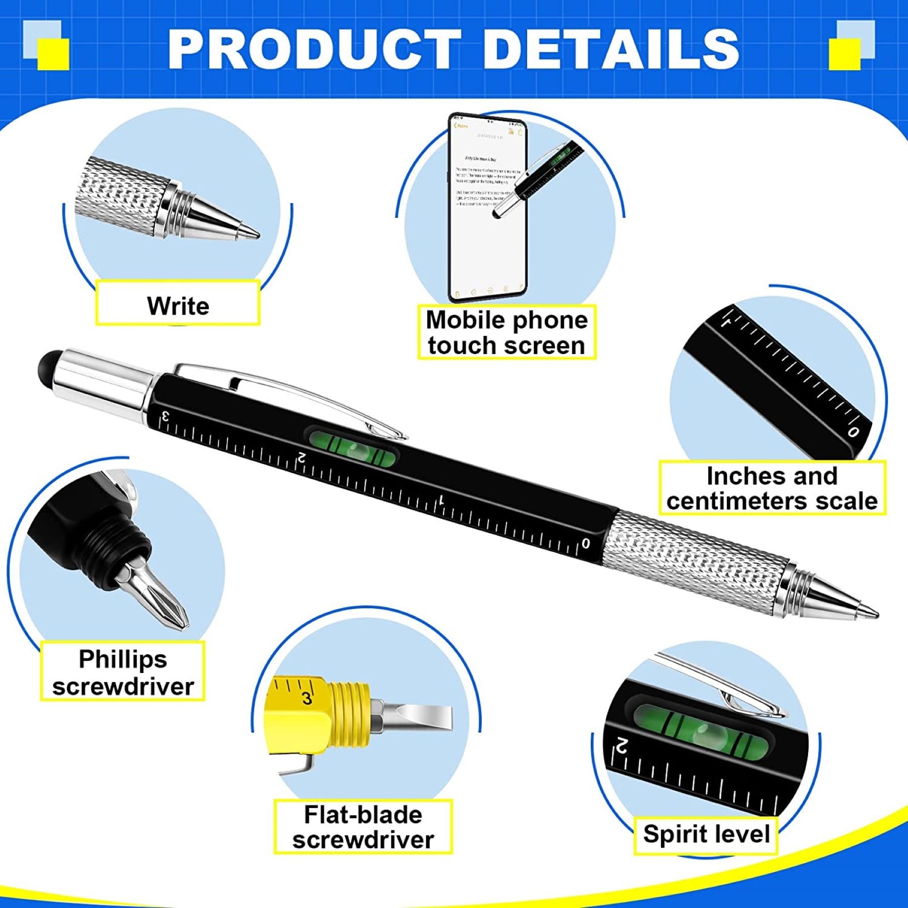 6 In 1 Multitool Metal Ballpoint Pen 3