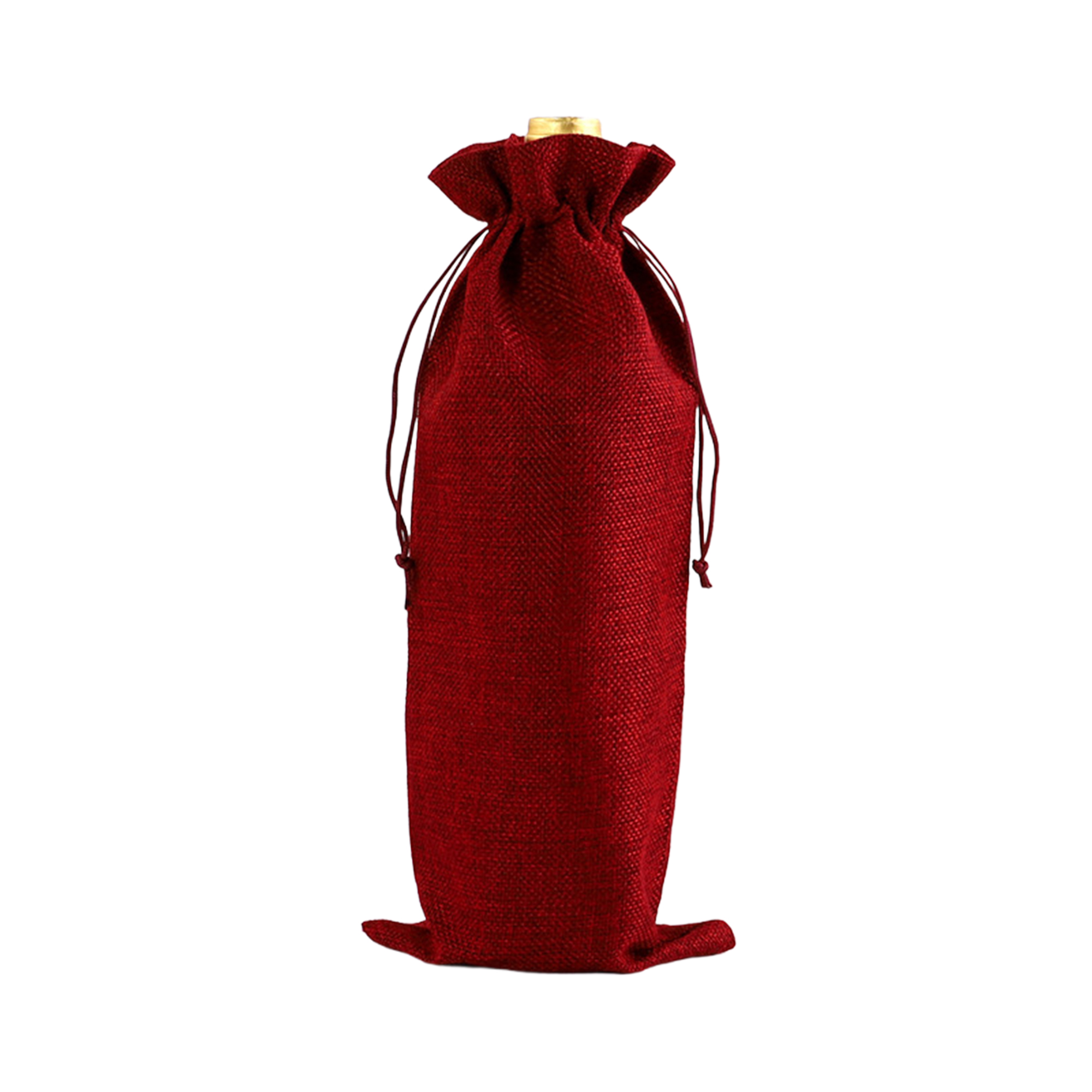 Drawstring Closure Burlap Wine Bag Champagne Gift Packaging Set 15