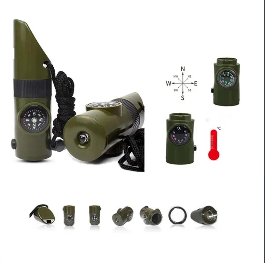 7 in 1 Loud Safety Whistle with Lanyard for Outdoor Hiking 3