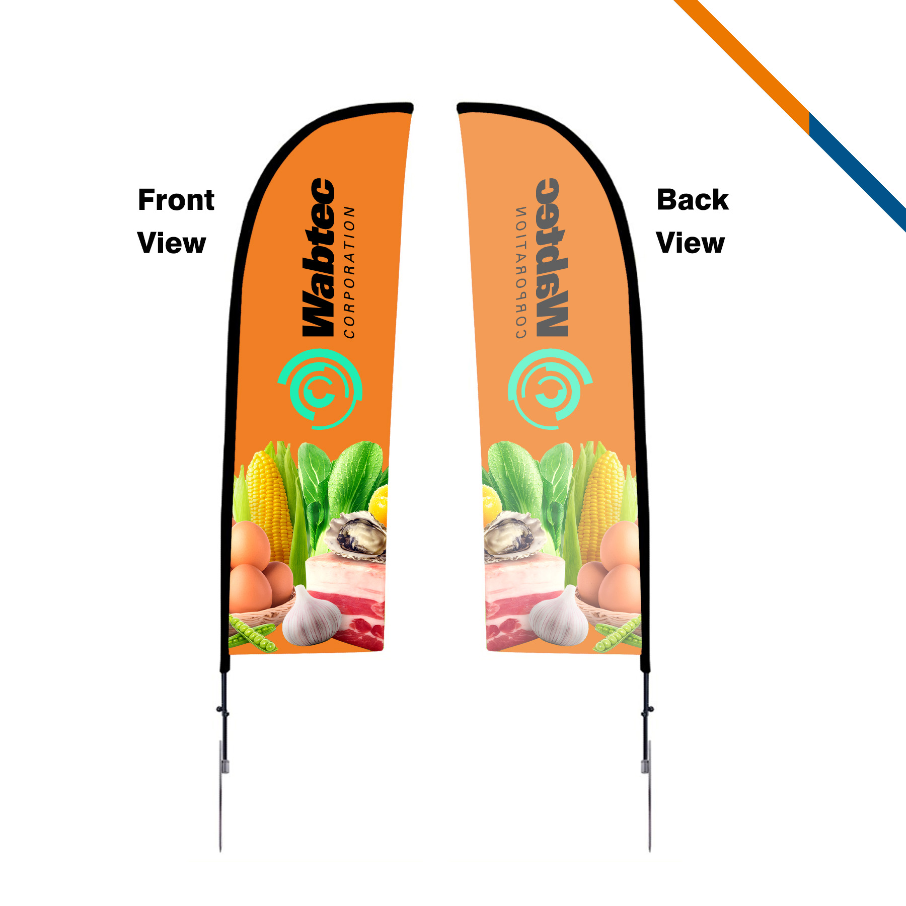 10' Glita Single-Sided Straight Flag 4