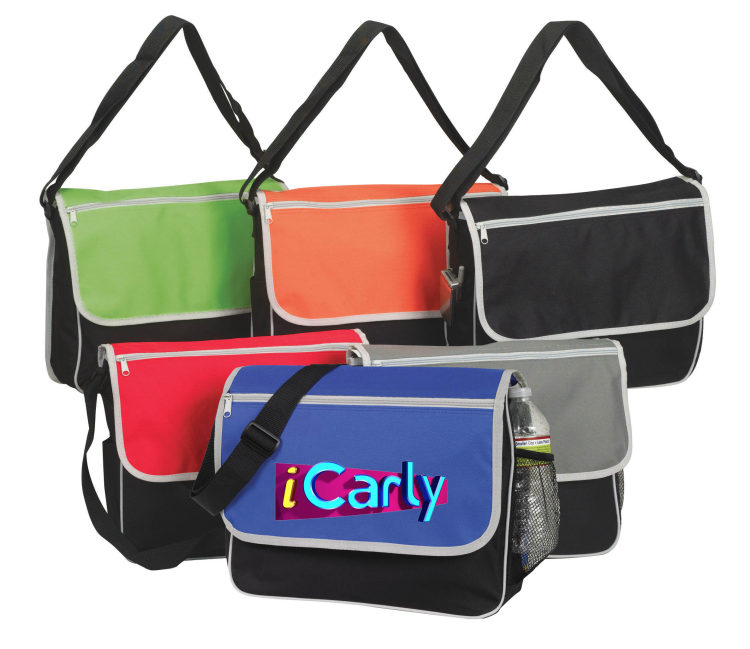 Messenger Bag with Zipper Front Pocket