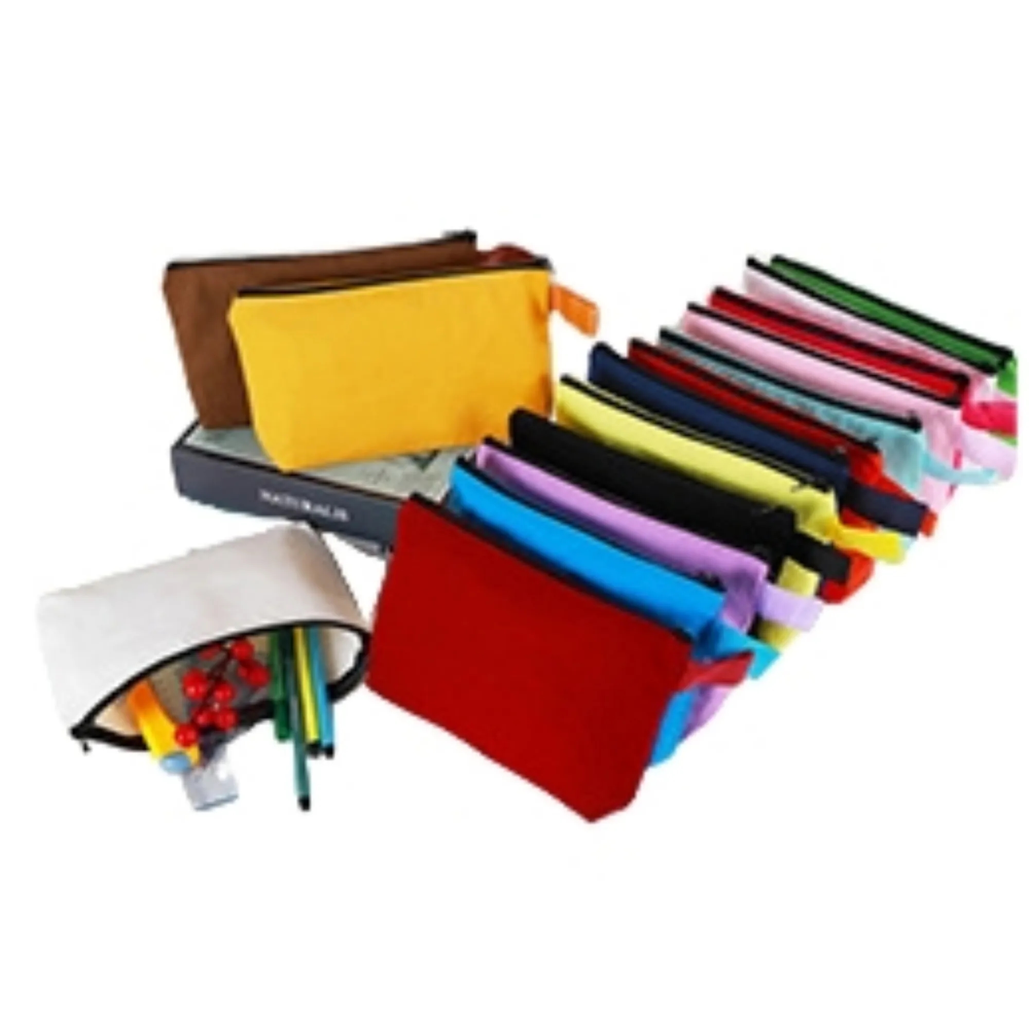 Vibrant Multi-Color Canvas Pencil Pouch 1