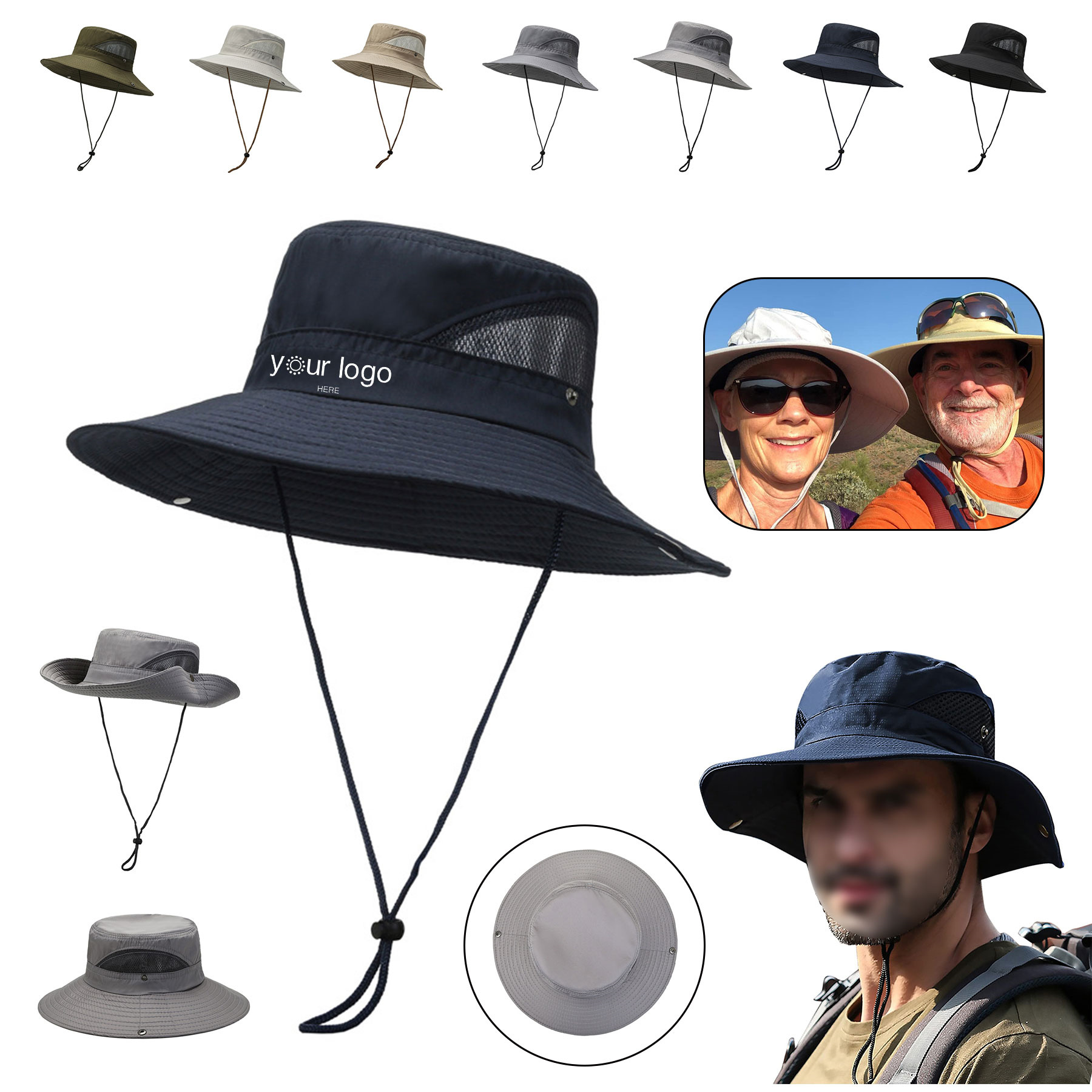 Men's Foldable Sun Wide Brim Bucket Cap 2