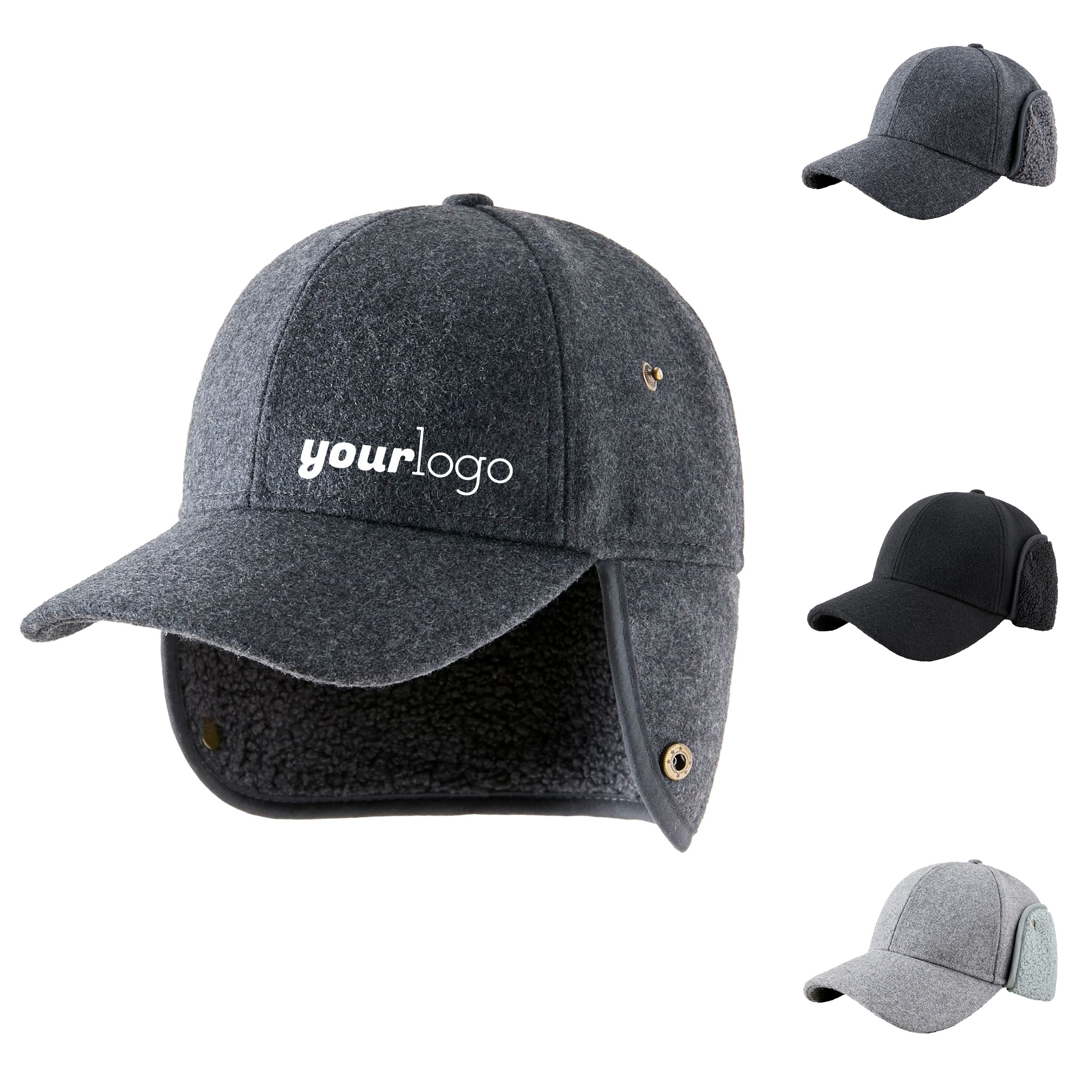 Classic Wool Winter Cap with Ear Flaps for Men & Women 2