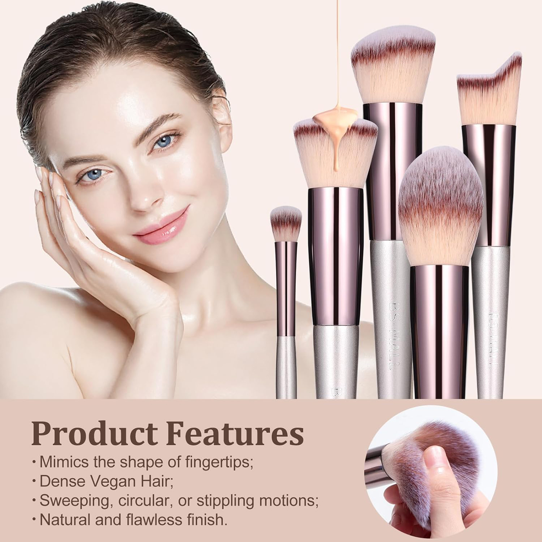 18 Piece Professional Makeup Brush Set with Travel Case
