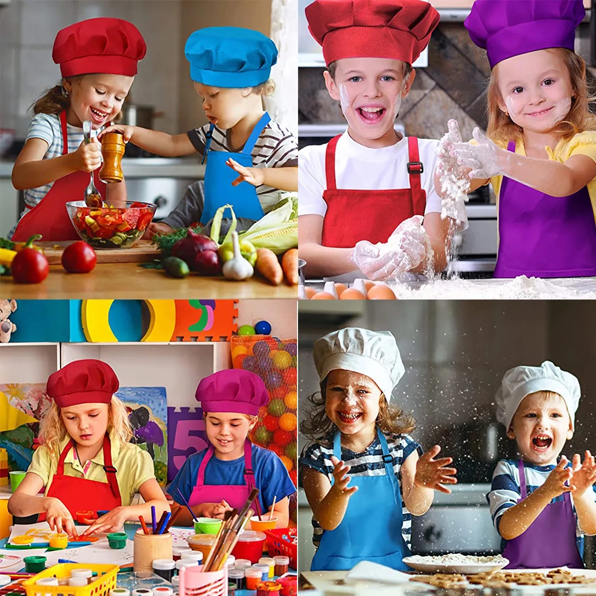 Adjustable Baking DIY Chef Hat Parent-Child Apron Set 3