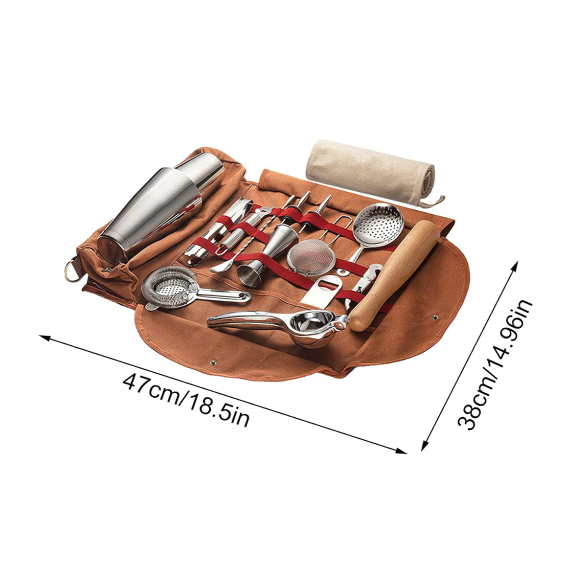 Canvas Bartender Tool Roll Bag Organizer 3
