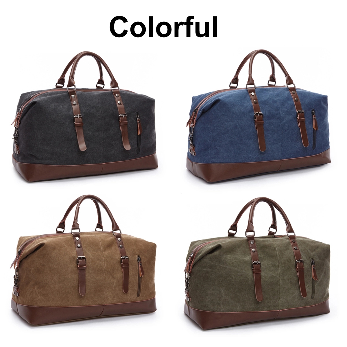 Canvas Leather Travel Duffle Bag 5