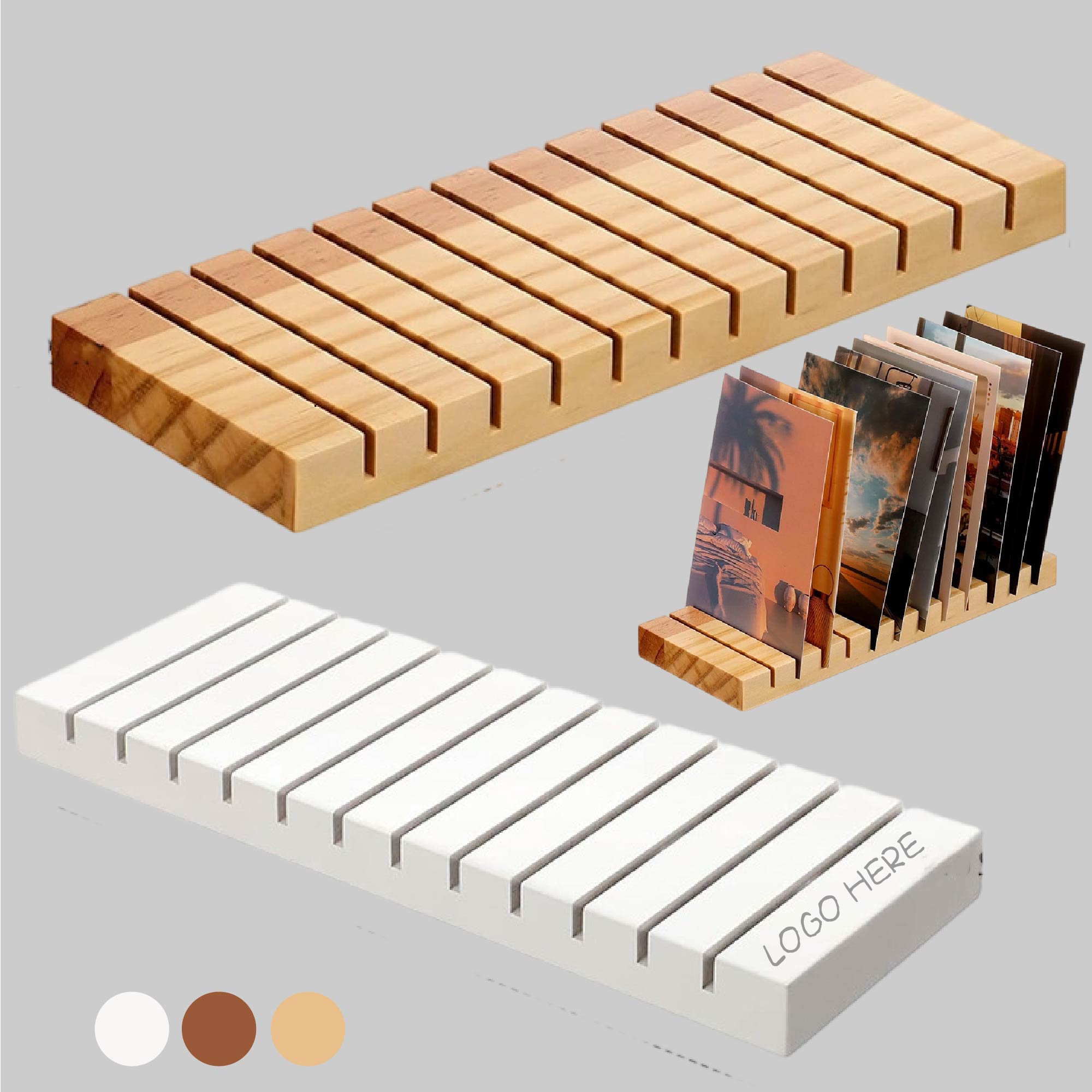 Wooden Playing Card Holders Tray Racks Organizer Set 1