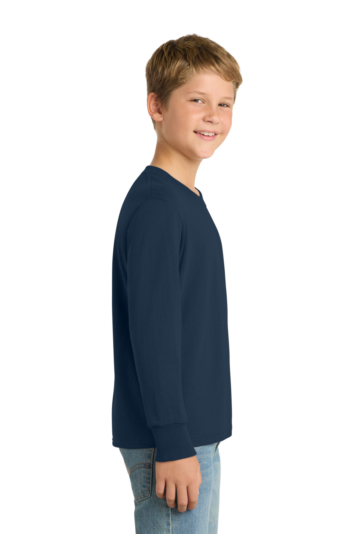 Port & Co Youth Long Sleeve Core Cotton Tee. PC54YLS 120