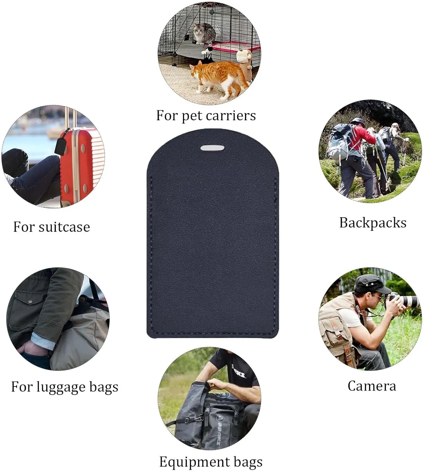 PU Leather Privacy Protection Luggage ID Label Tag 8