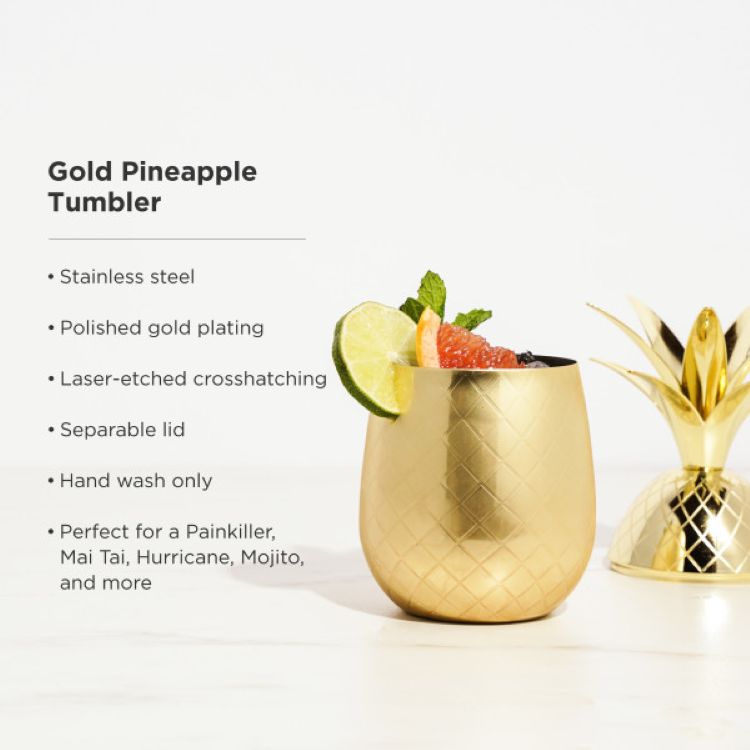 Viski® Gold Pineapple Tumbler 5